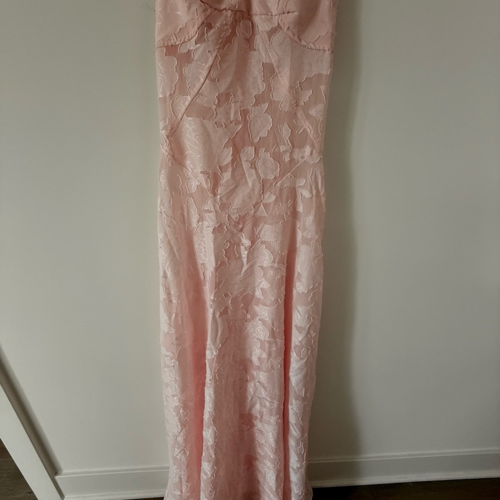 Elegant Pink Floral Maxi Dress